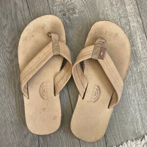 Rainbow leather sandals kids size 2/3 EUC